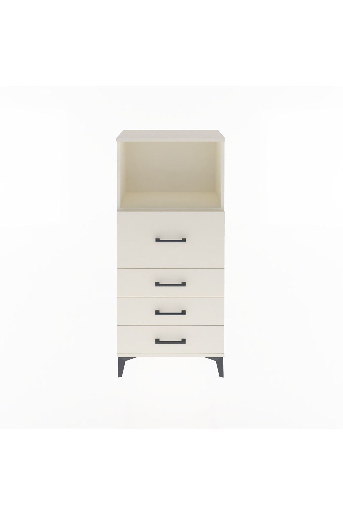 Arges Dolap Tek Raflı 4 Çekmeceli 60x30x134 - S17M016V1A