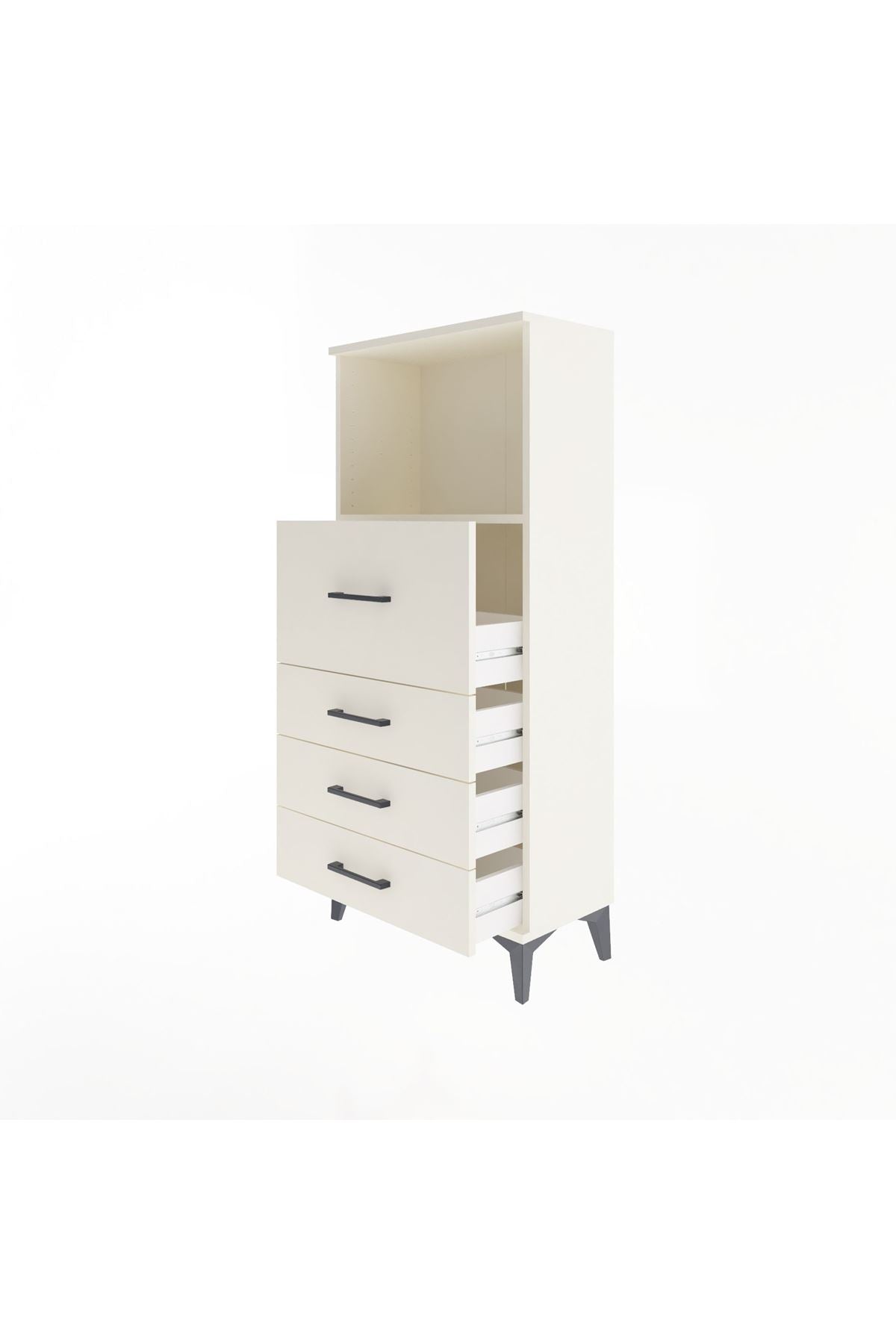 Arges Dolap Tek Raflı 4 Çekmeceli 60x30x134 - S17M016V1A