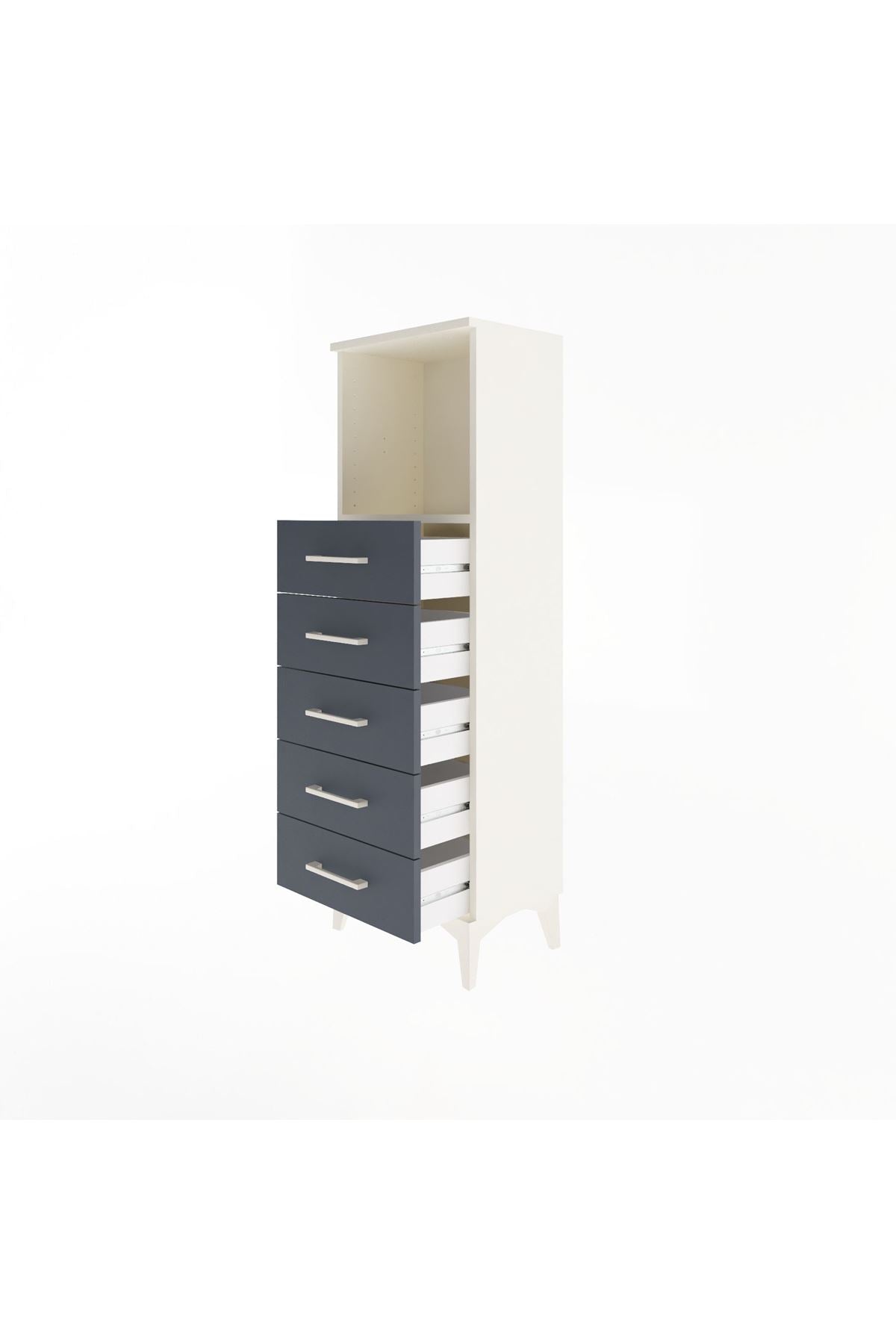 Arges Dolap Tek Raflı 5 Çekmeceli 44x30x134 - S16M075V2A