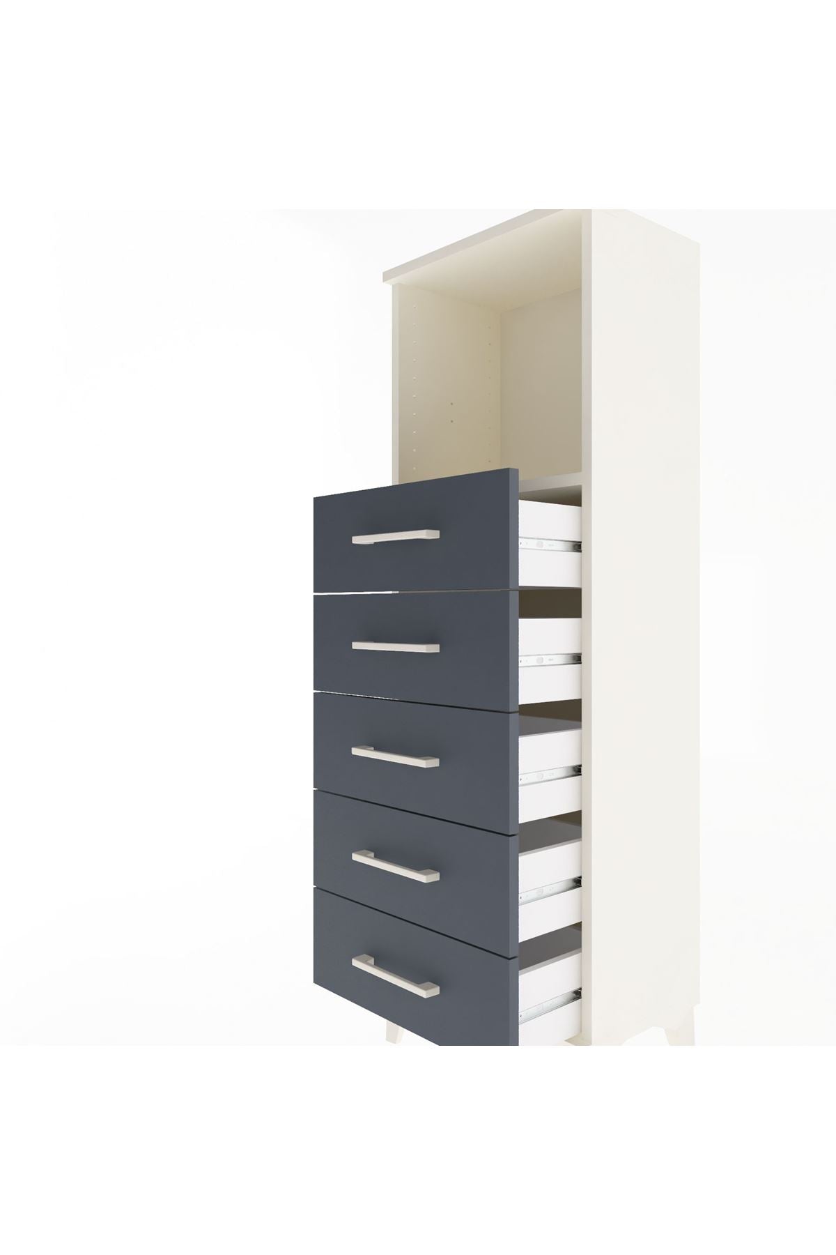 Arges Dolap Tek Raflı 5 Çekmeceli 44x30x134 - S16M075V2A