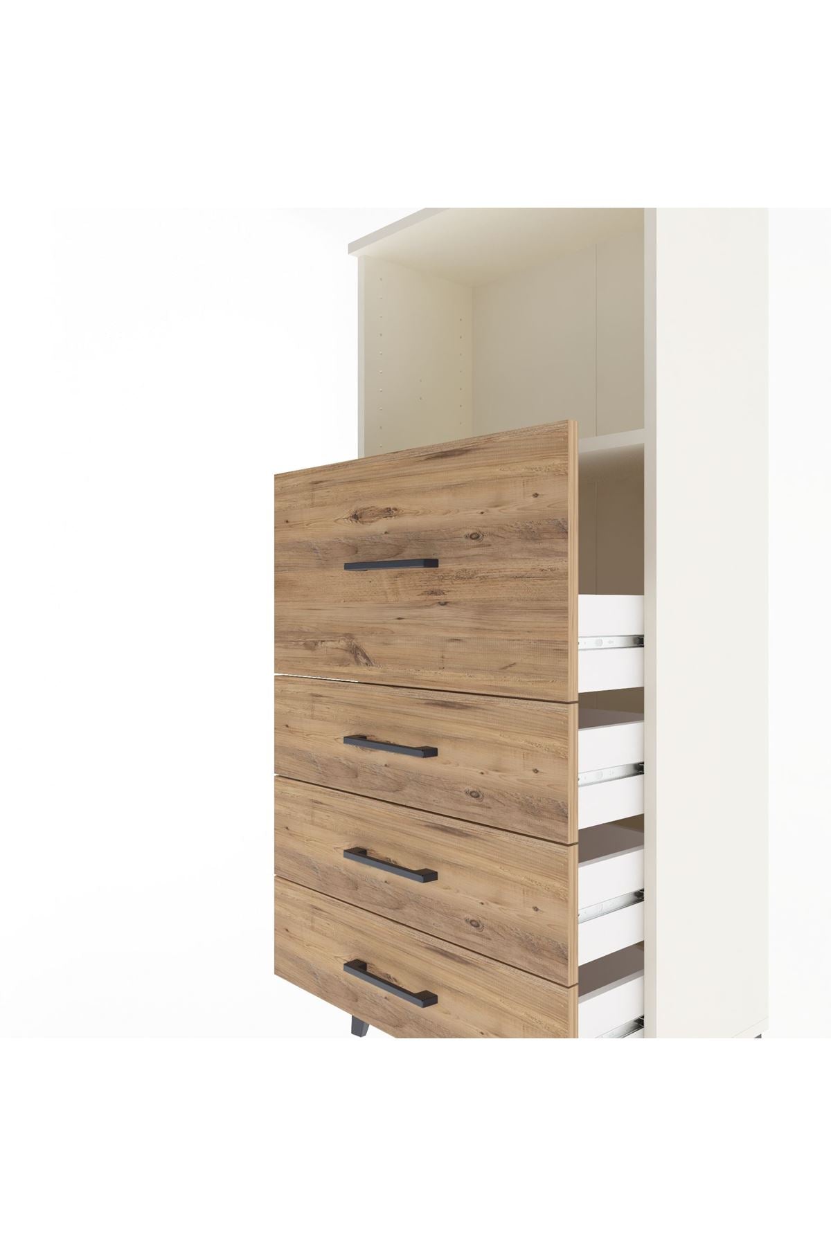 Arges Dolap Tek Raflı 4 Çekmeceli 60x30x134 - S17M016V3A