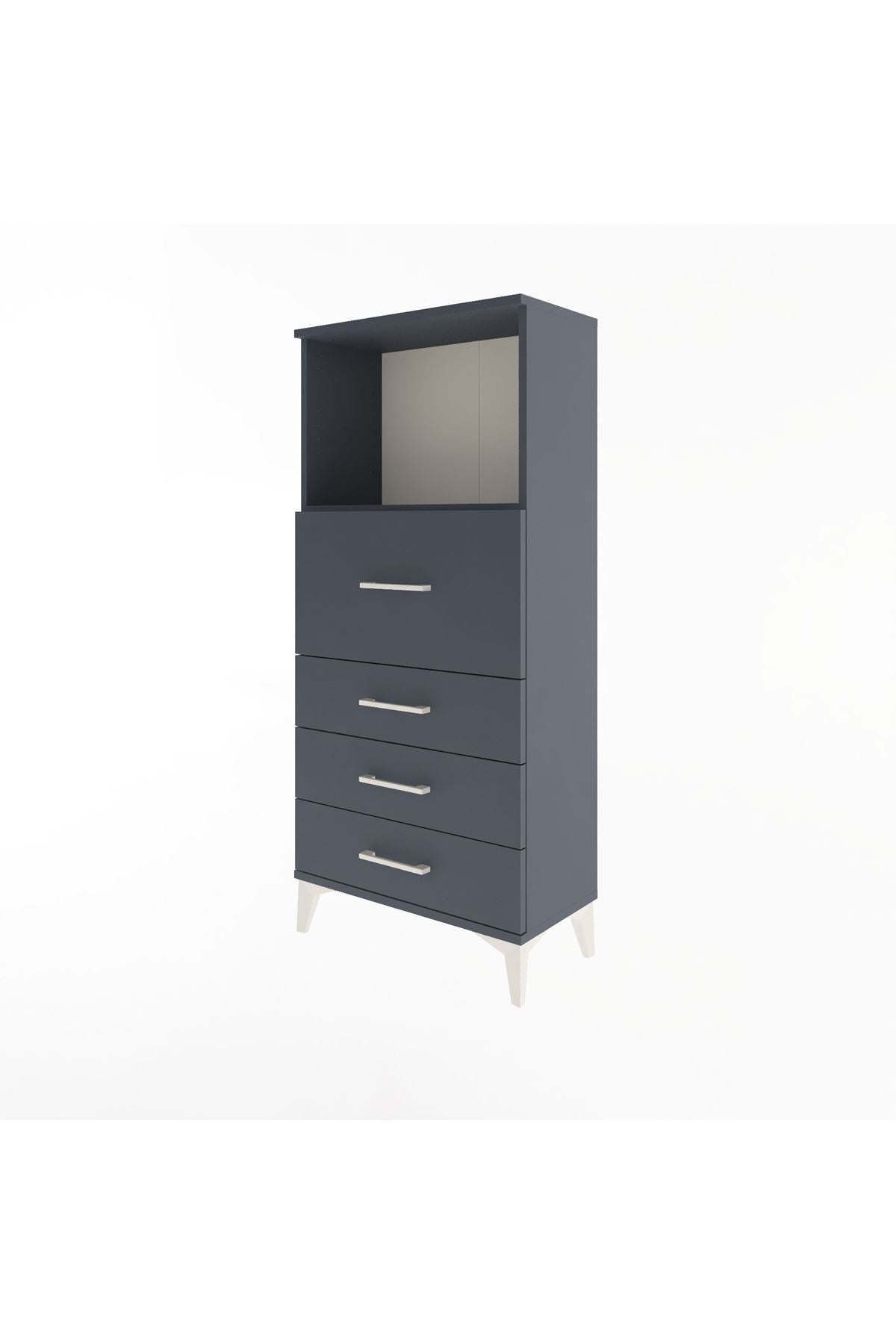 Arges Dolap Tek Raflı 4 Çekmeceli 60x30x134 - S17M016V5A