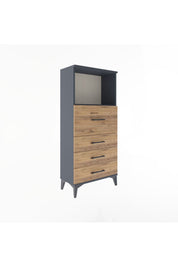 Arges Dolap Tek Raflı 4 Çekmeceli 60x30x134 - S17M016V6A