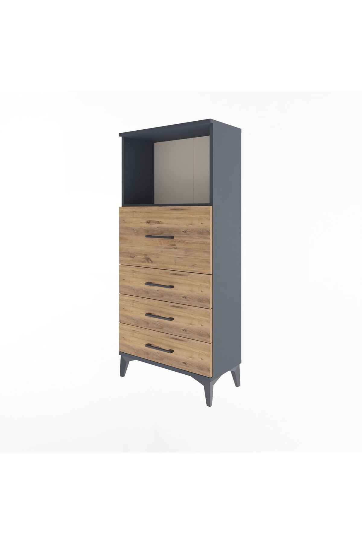 Arges Dolap Tek Raflı 4 Çekmeceli 60x30x134 - S17M016V6A