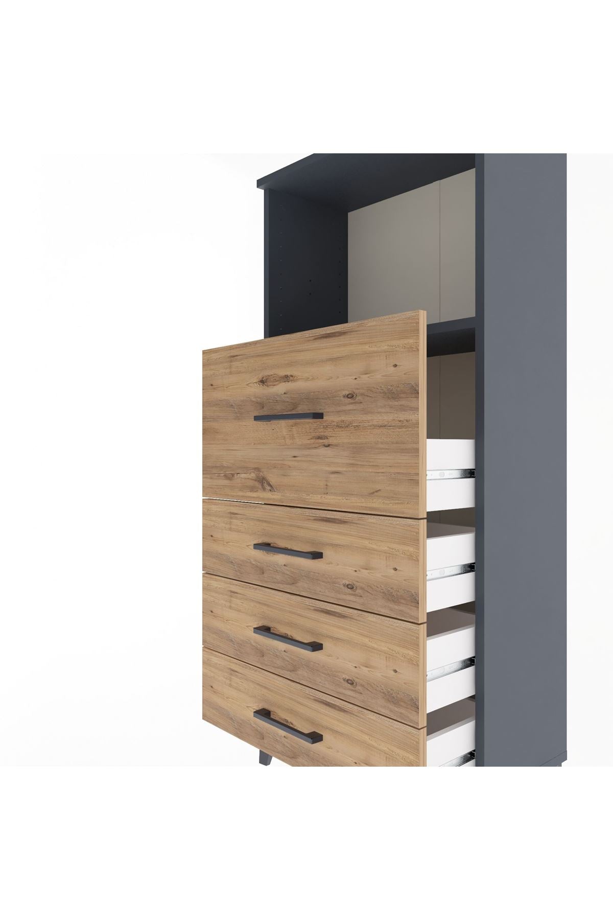 Arges Dolap Tek Raflı 4 Çekmeceli 60x30x134 - S17M016V6A