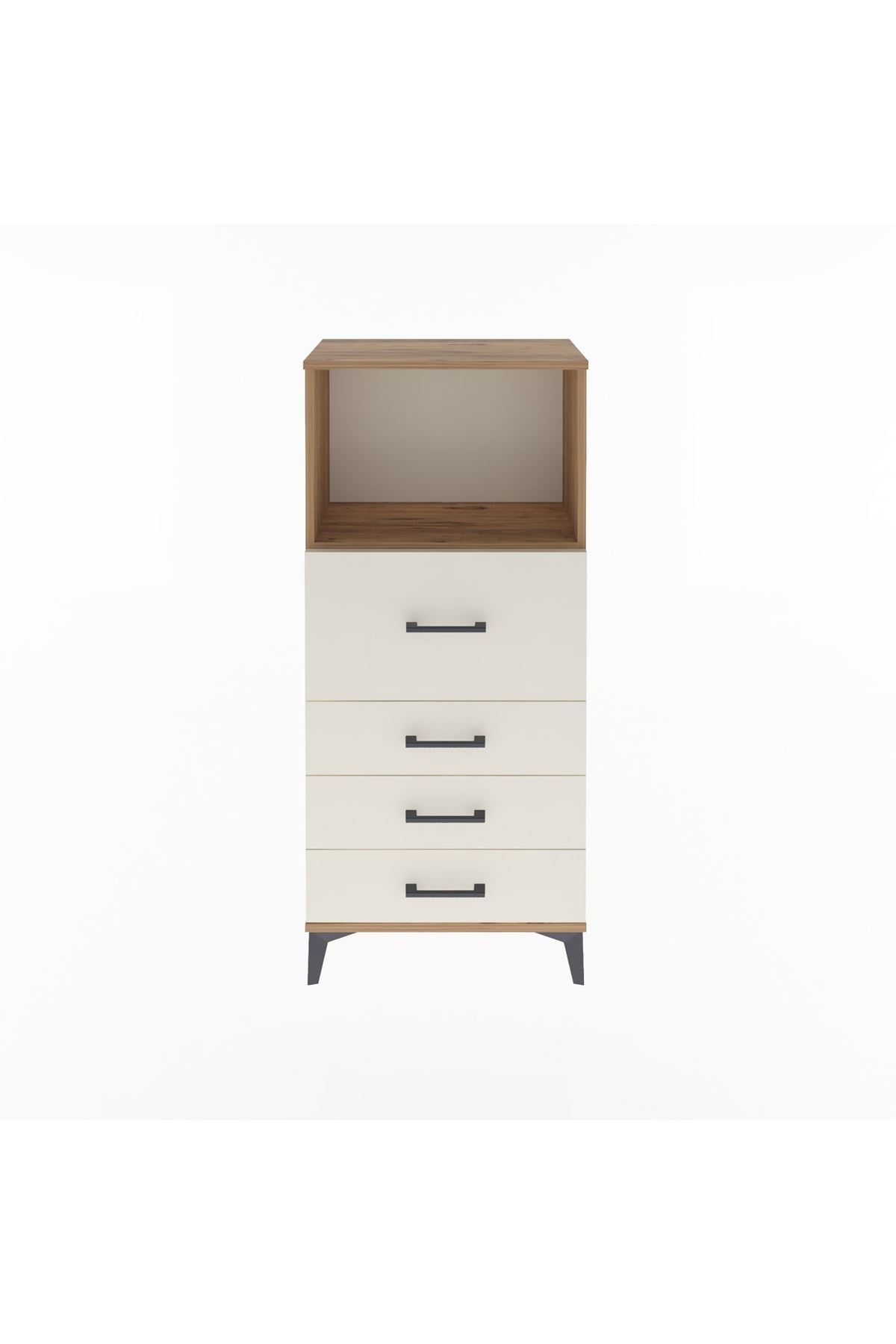 Arges Dolap Tek Raflı 4 Çekmeceli 60x30x134 - S17M016V7A