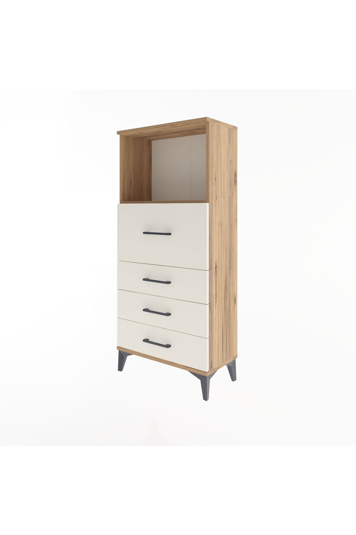 Arges Dolap Tek Raflı 4 Çekmeceli 60x30x134 - S17M016V7A