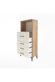 Arges Dolap Tek Raflı 4 Çekmeceli 60x30x134 - S17M016V7A