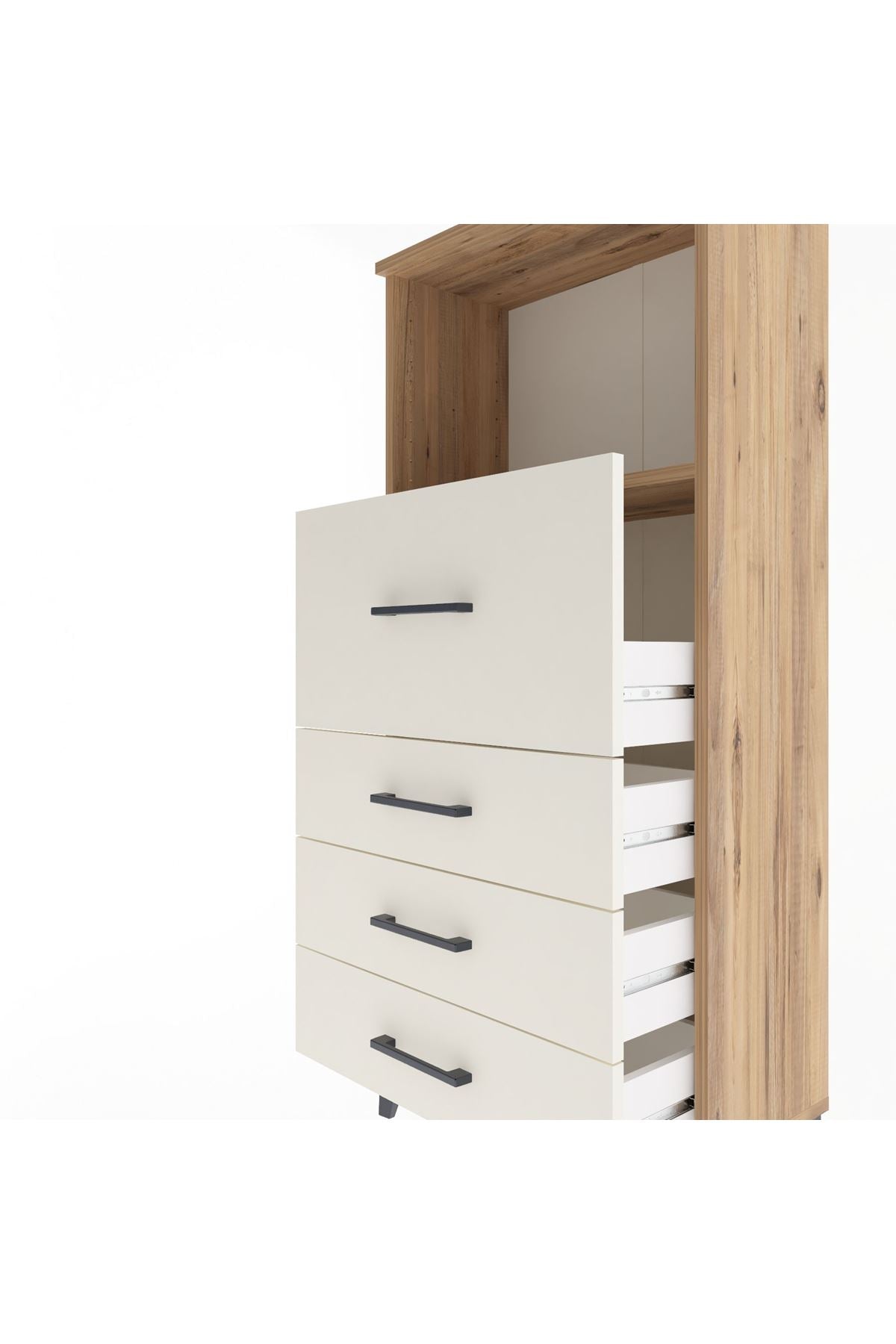 Arges Dolap Tek Raflı 4 Çekmeceli 60x30x134 - S17M016V7A