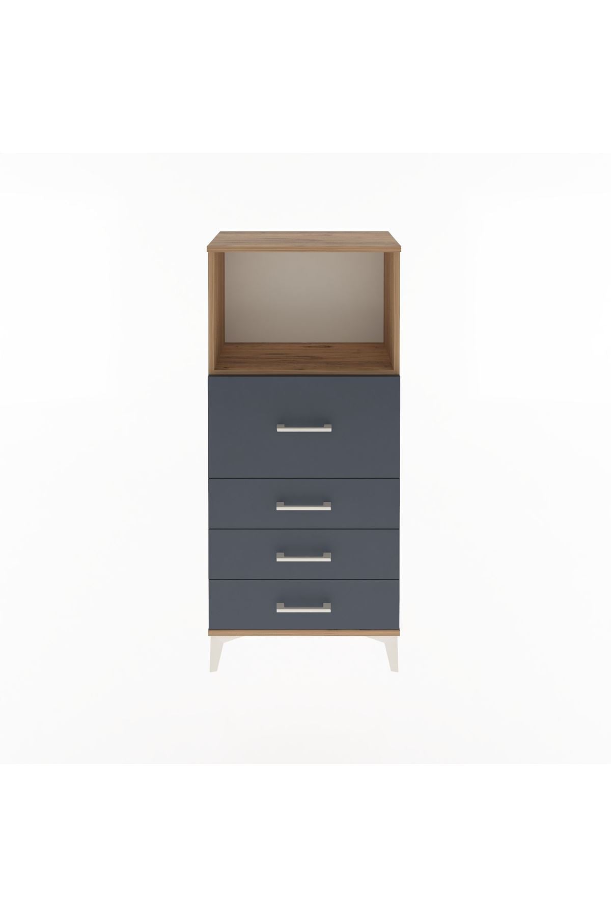 Arges Dolap Tek Raflı 4 Çekmeceli 60x30x134 - S17M016V8A