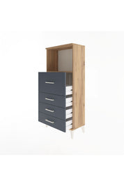Arges Dolap Tek Raflı 4 Çekmeceli 60x30x134 - S17M016V8A