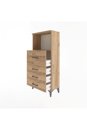 Arges Dolap Tek Raflı 4 Çekmeceli 60x30x134 - S17M016V9A