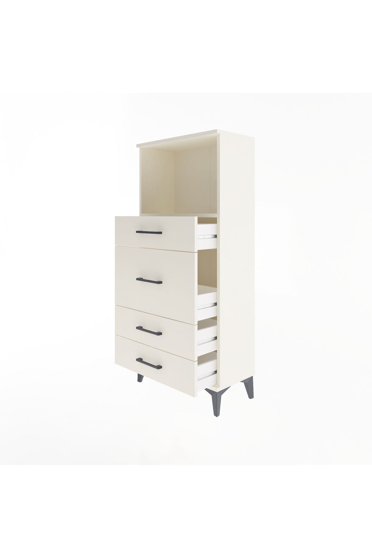 Arges Dolap Tek Raflı 4 Çekmeceli 60x30x134 - S17M017V1A