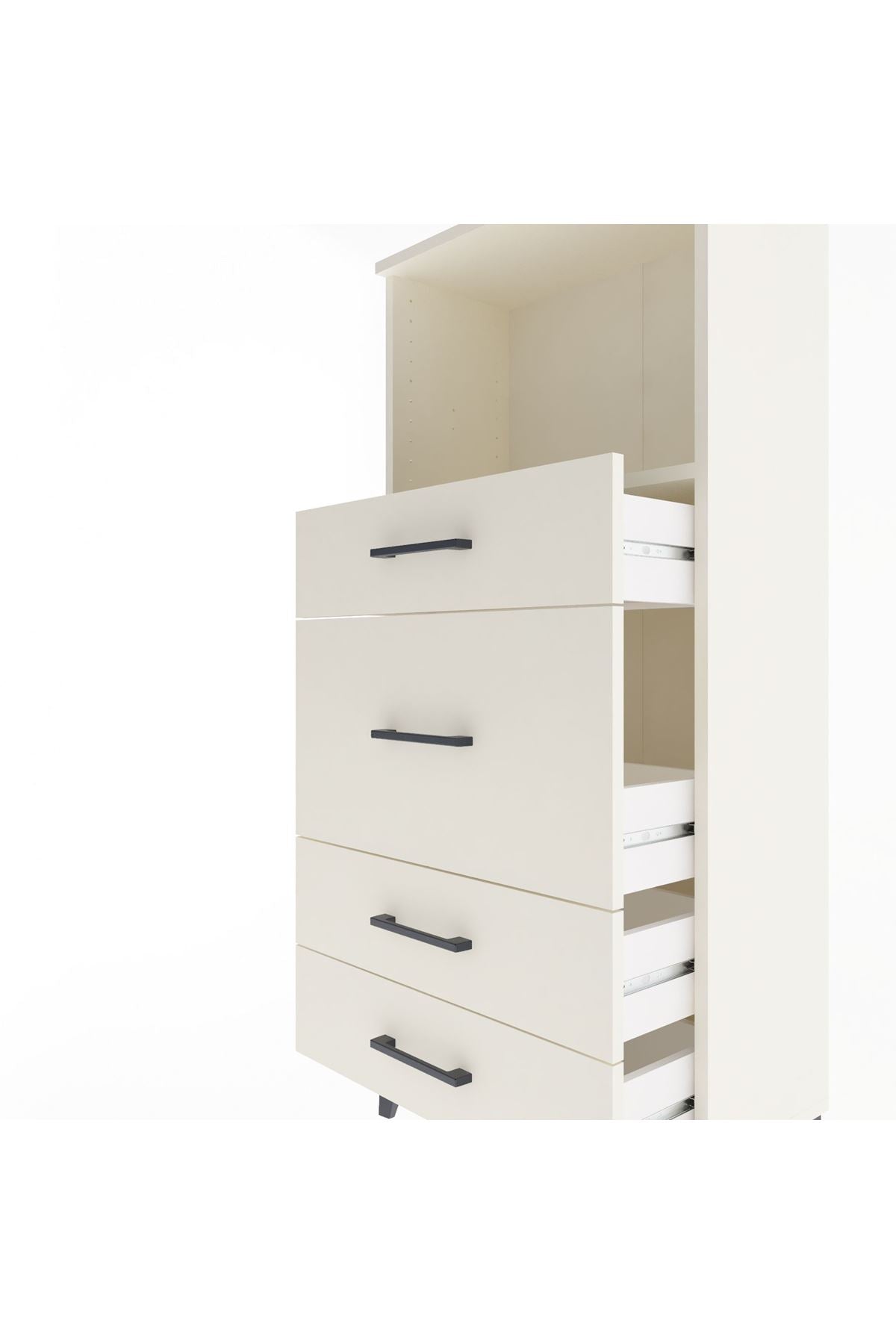 Arges Dolap Tek Raflı 4 Çekmeceli 60x30x134 - S17M017V1A