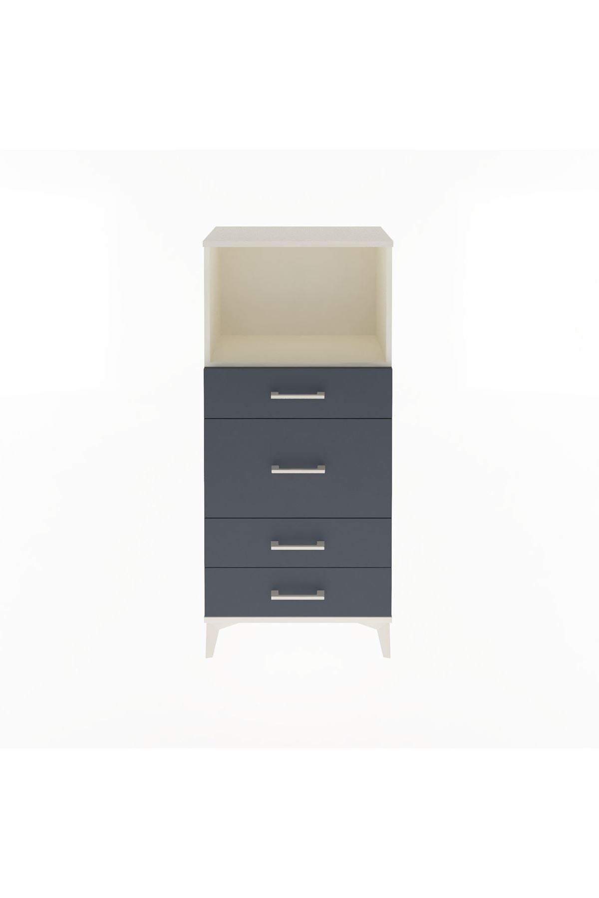 Arges Dolap Tek Raflı 4 Çekmeceli 60x30x134 - S17M017V2A