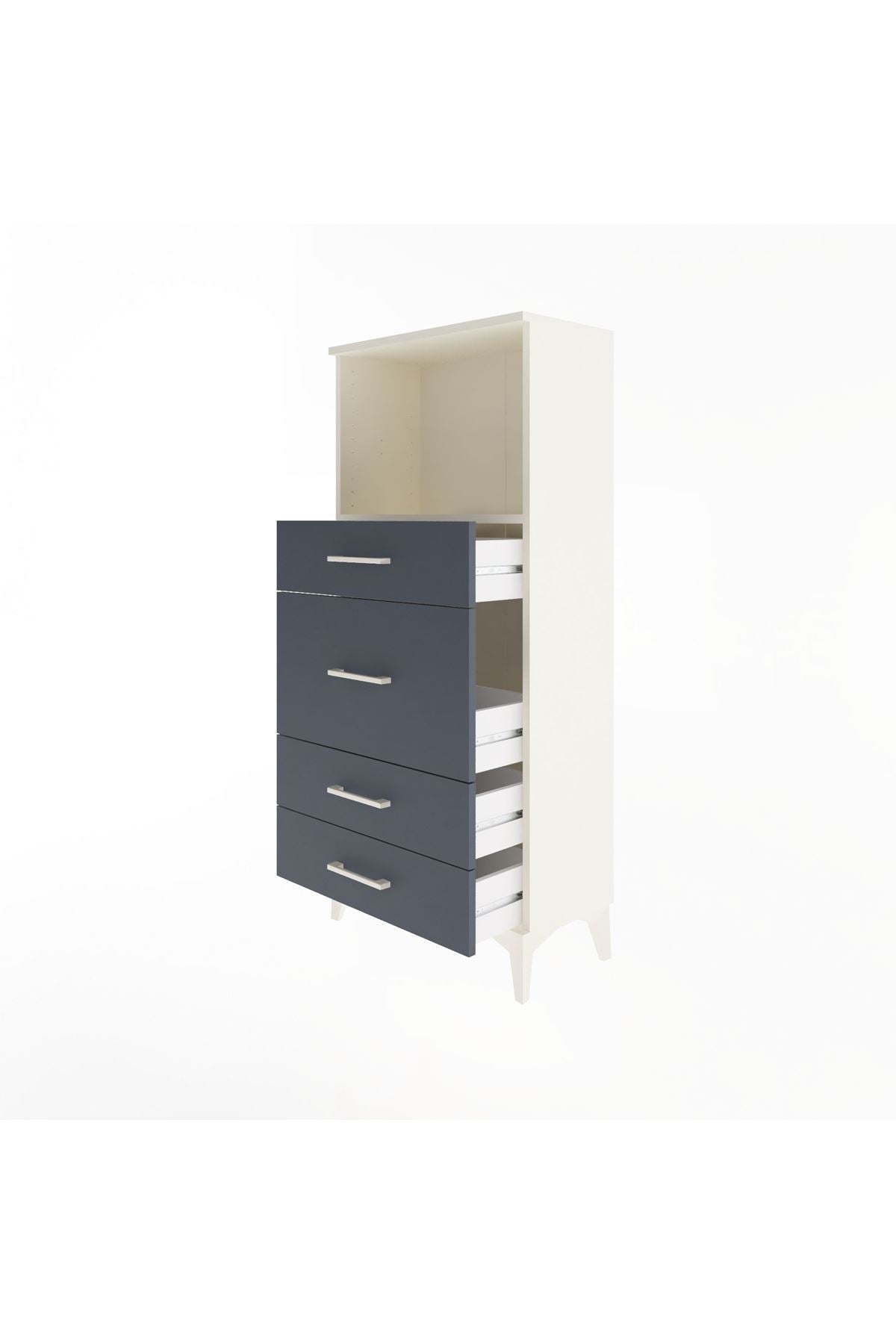 Arges Dolap Tek Raflı 4 Çekmeceli 60x30x134 - S17M017V2A