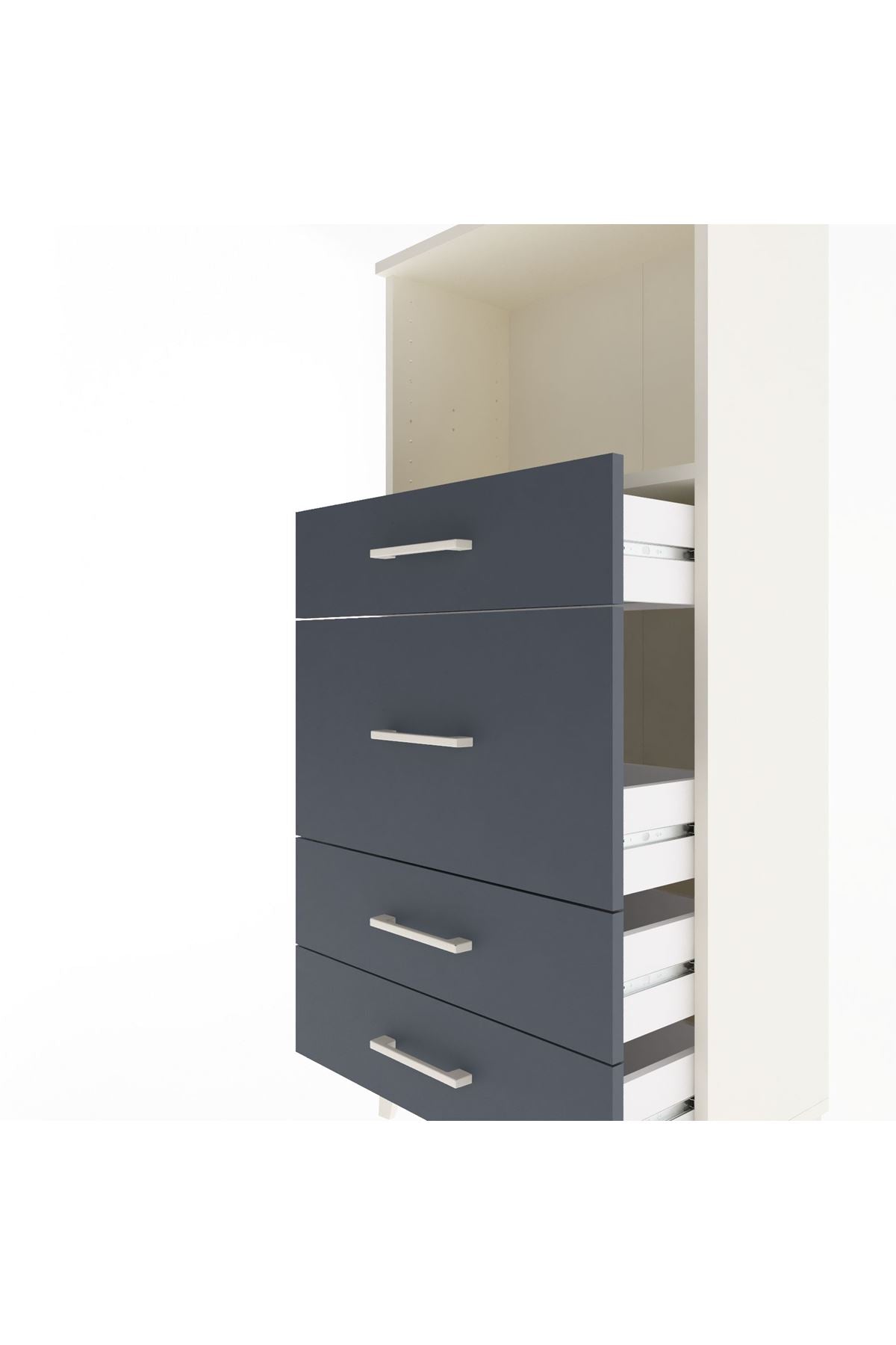 Arges Dolap Tek Raflı 4 Çekmeceli 60x30x134 - S17M017V2A