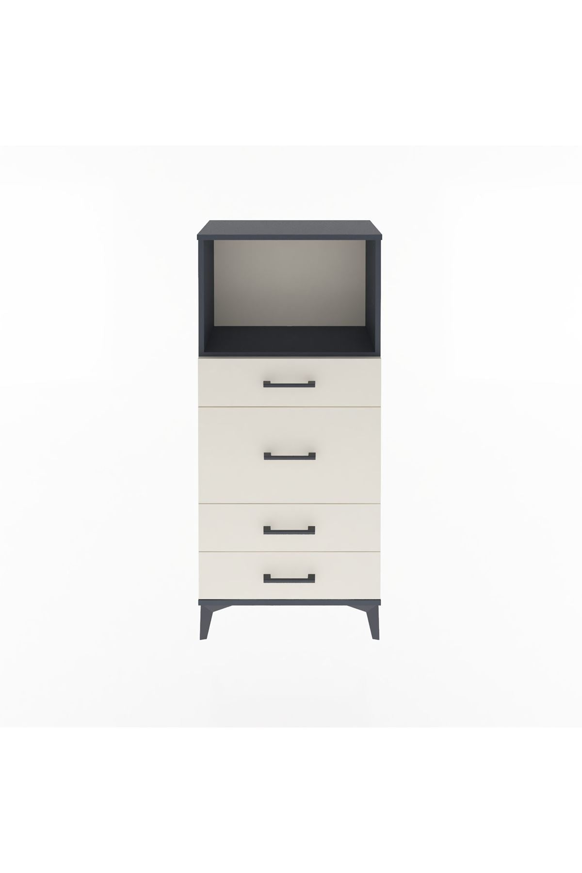 Arges Dolap Tek Raflı 4 Çekmeceli 60x30x134 - S17M017V4A