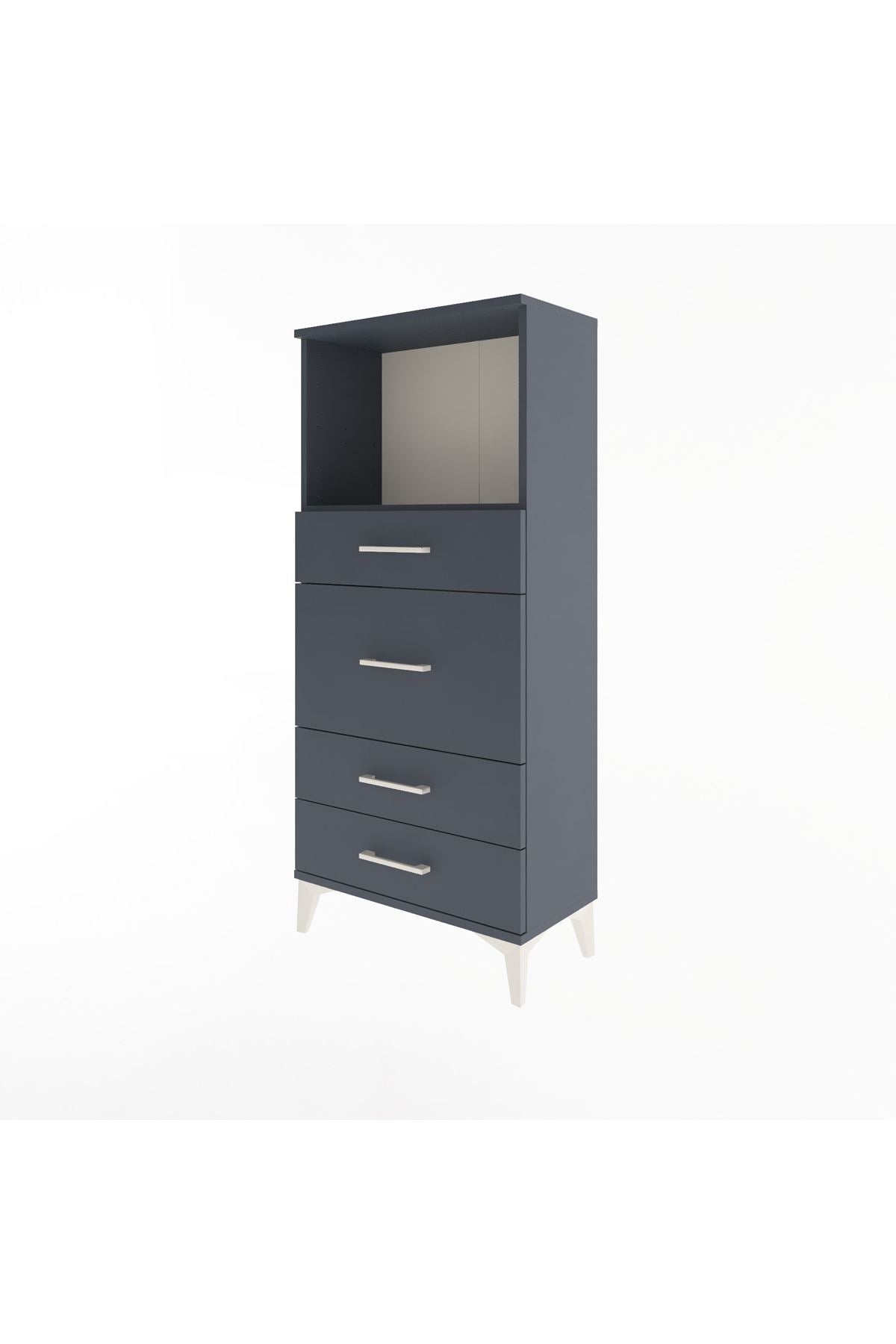 Arges Dolap Tek Raflı 4 Çekmeceli 60x30x134 - S17M017V5A