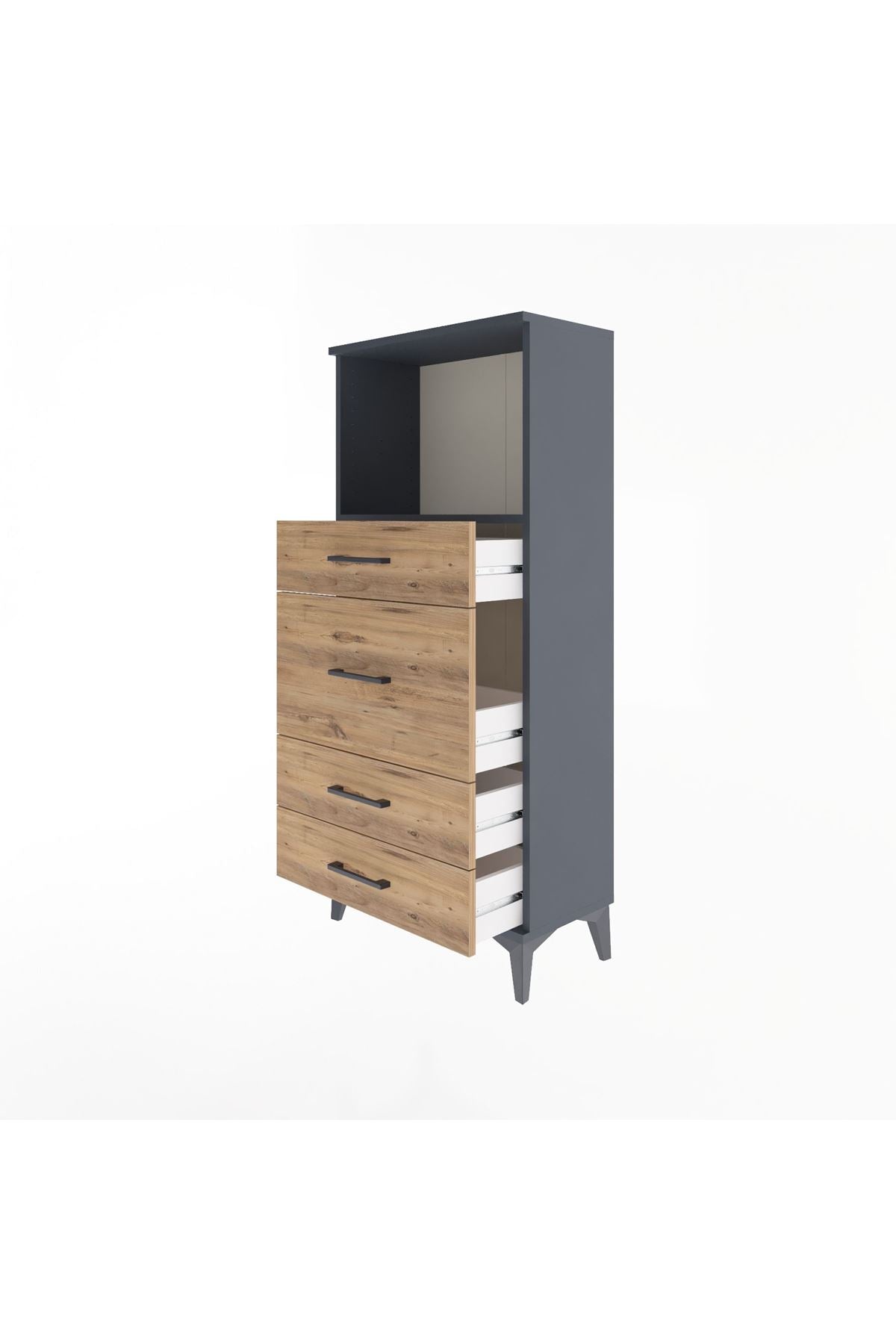 Arges Dolap Tek Raflı 4 Çekmeceli 60x30x134 - S17M017V6A