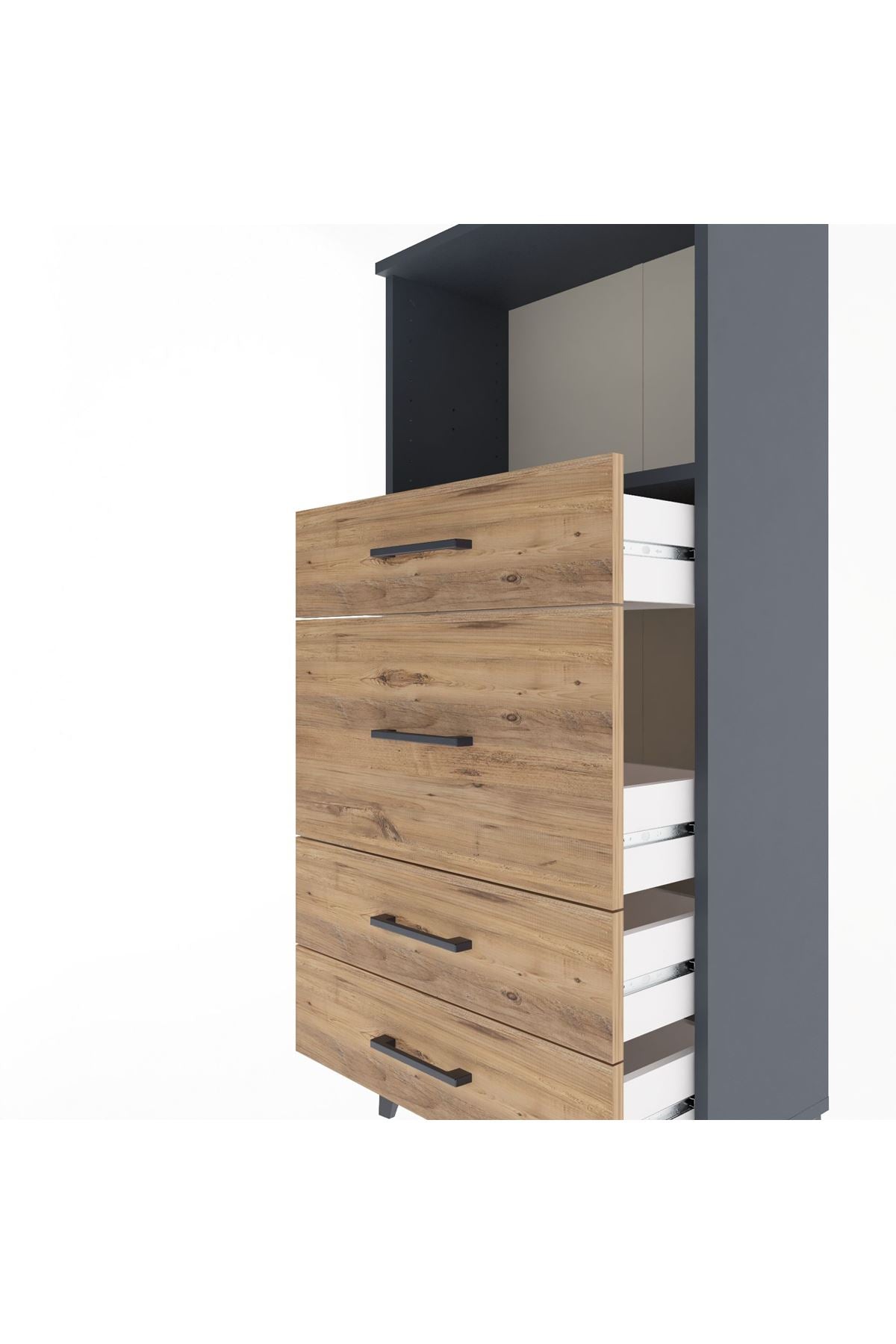 Arges Dolap Tek Raflı 4 Çekmeceli 60x30x134 - S17M017V6A