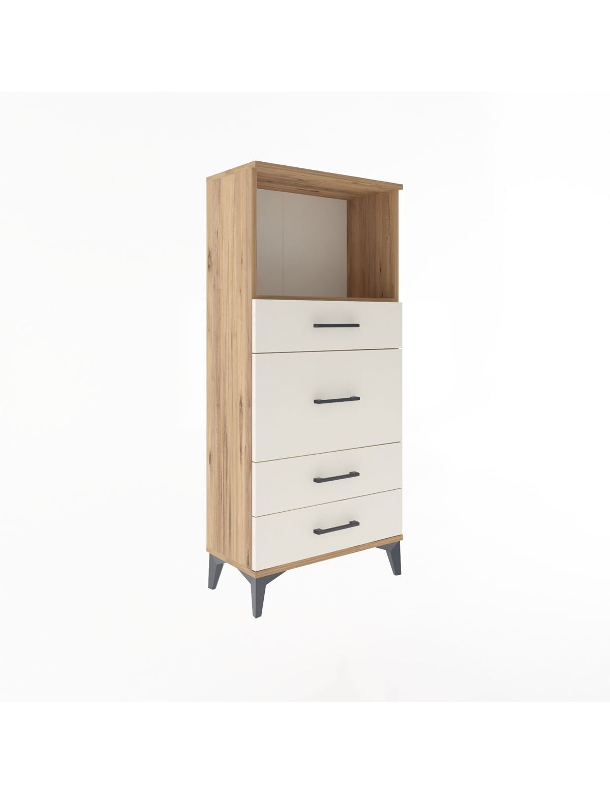 Arges Dolap Tek Raflı 4 Çekmeceli 60x30x134 - S17M017V7A