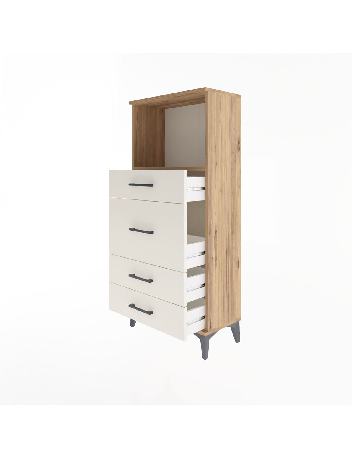 Arges Dolap Tek Raflı 4 Çekmeceli 60x30x134 - S17M017V7A