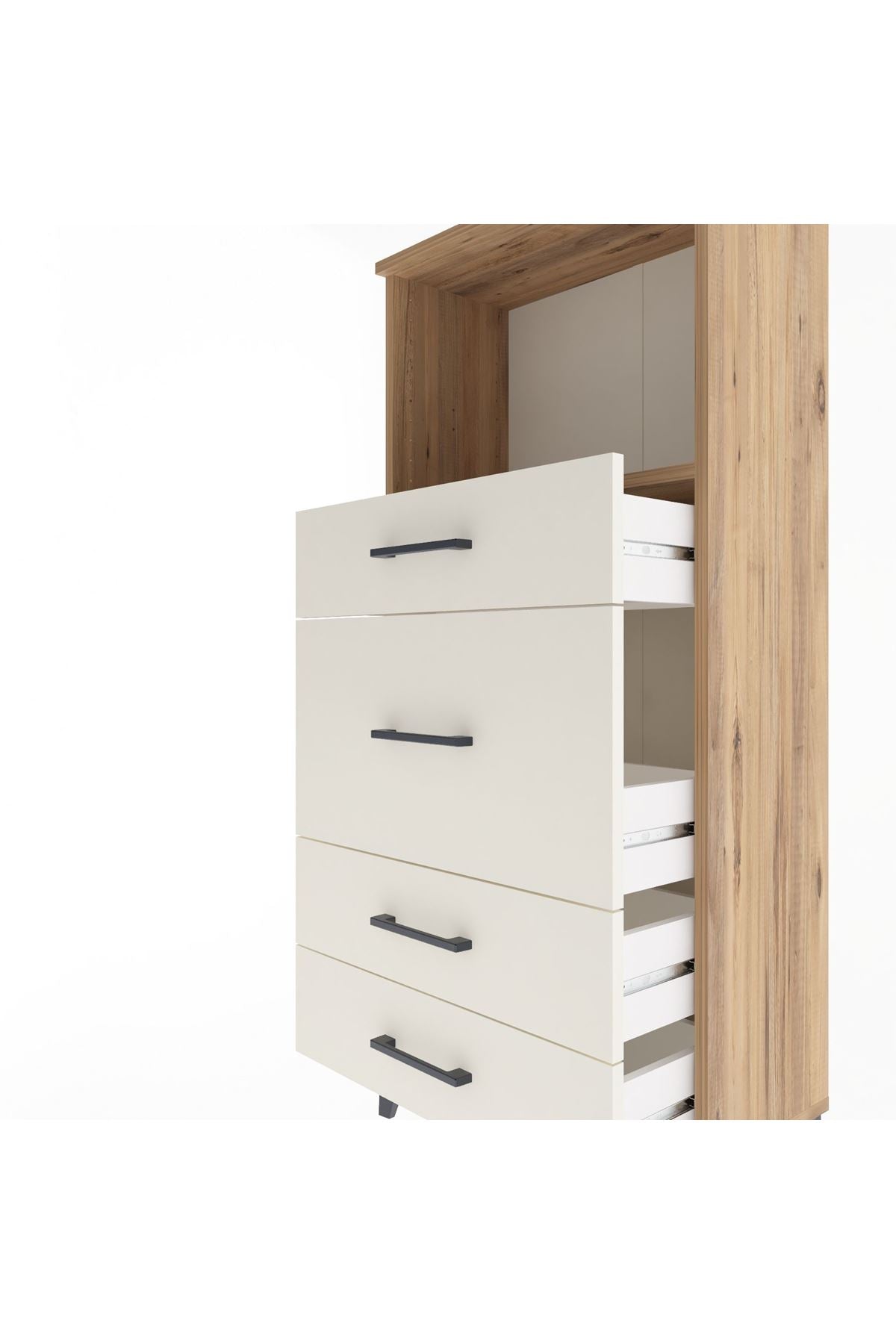 Arges Dolap Tek Raflı 4 Çekmeceli 60x30x134 - S17M017V7A
