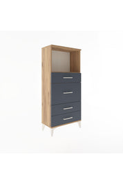 Arges Dolap Tek Raflı 4 Çekmeceli 60x30x134 - S17M017V8A
