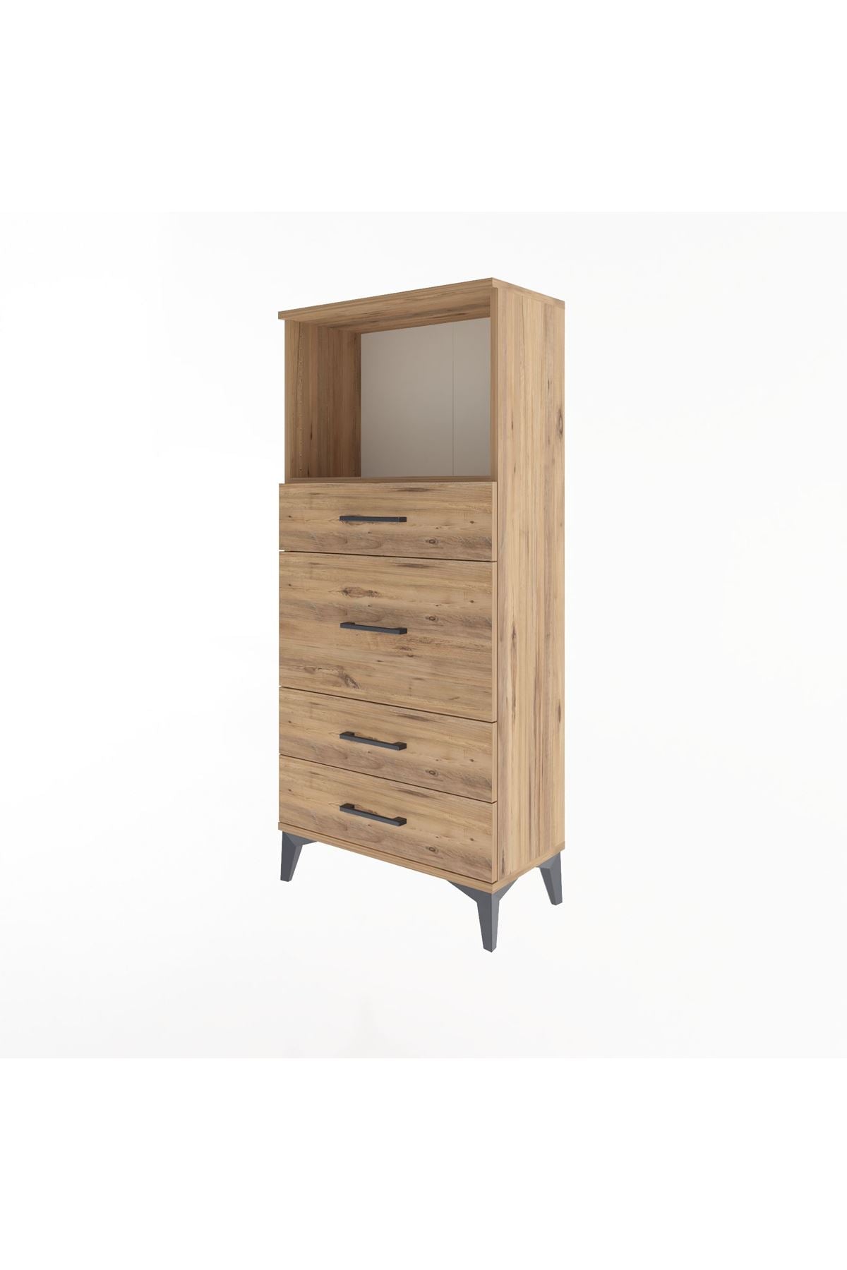 Arges Dolap Tek Raflı 4 Çekmeceli 60x30x134 - S17M017V9A