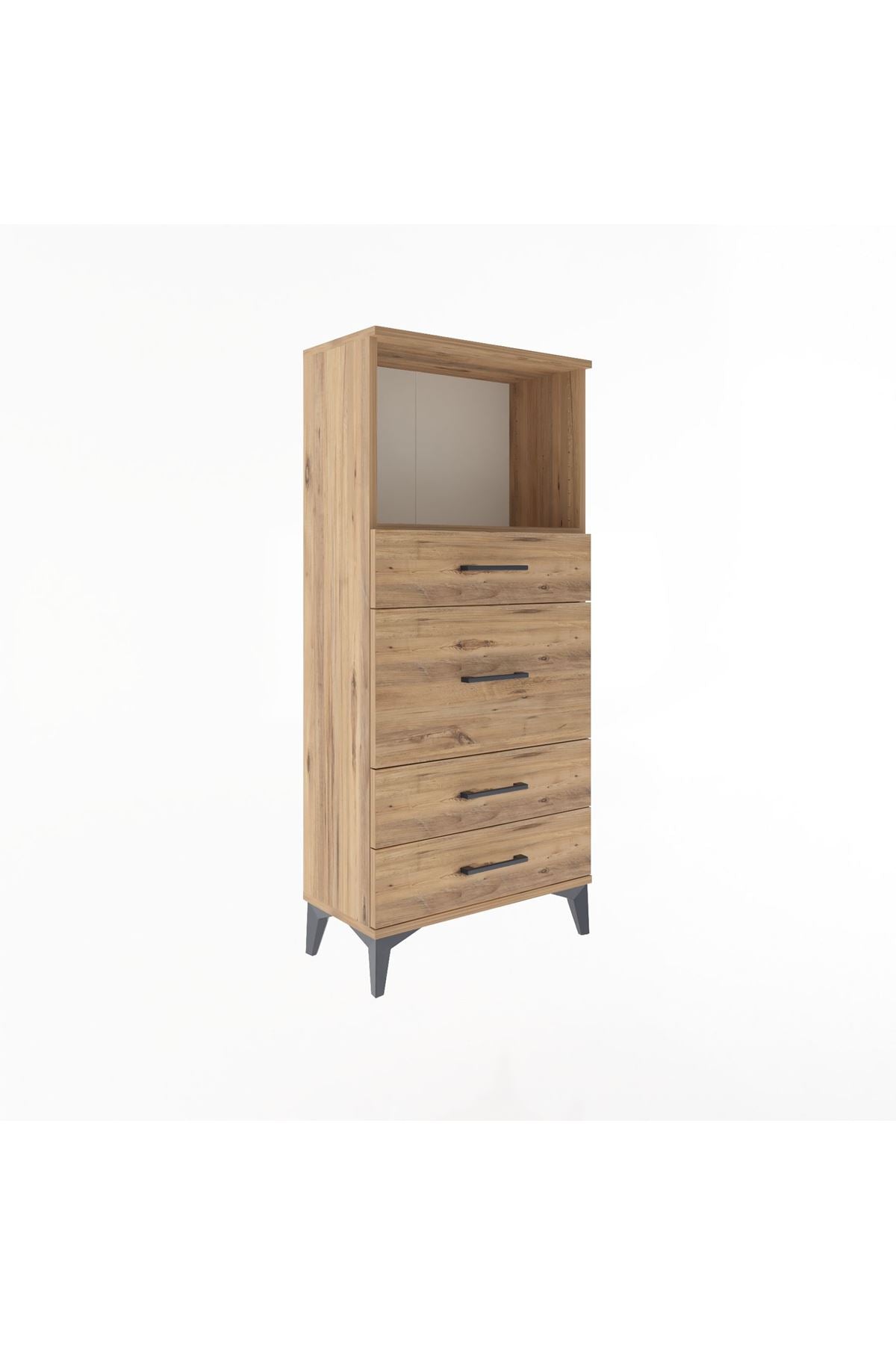 Arges Dolap Tek Raflı 4 Çekmeceli 60x30x134 - S17M017V9A