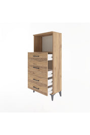 Arges Dolap Tek Raflı 4 Çekmeceli 60x30x134 - S17M017V9A