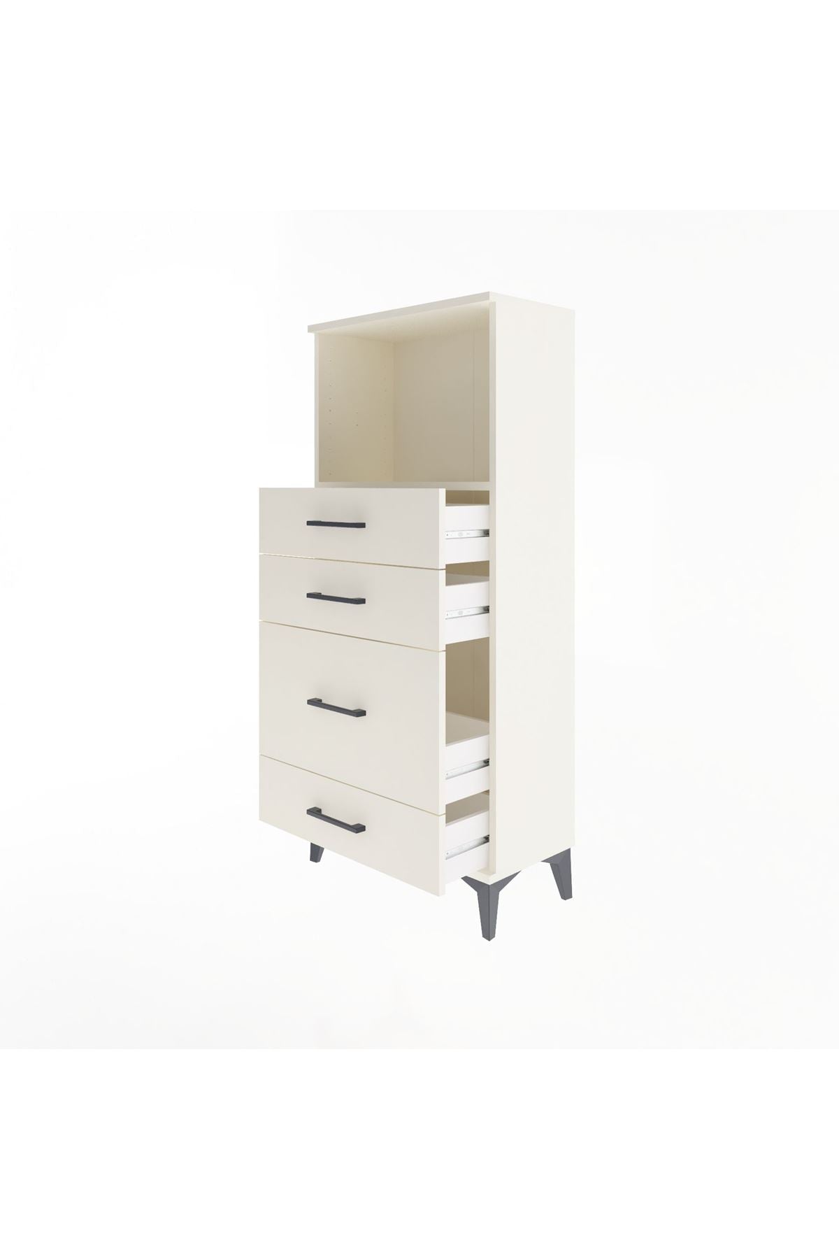 Arges Dolap Tek Raflı 4 Çekmeceli 60x30x134 - S17M018V1A