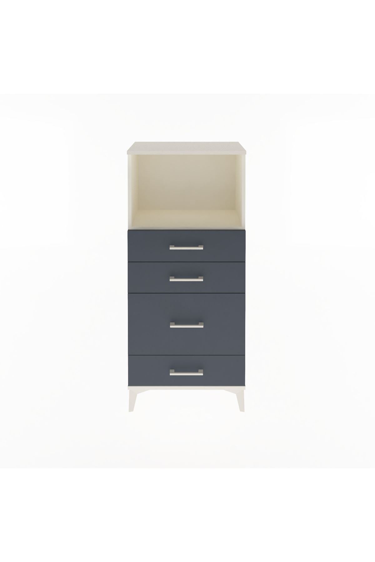 Arges Dolap Tek Raflı 4 Çekmeceli 60x30x134 - S17M018V2A