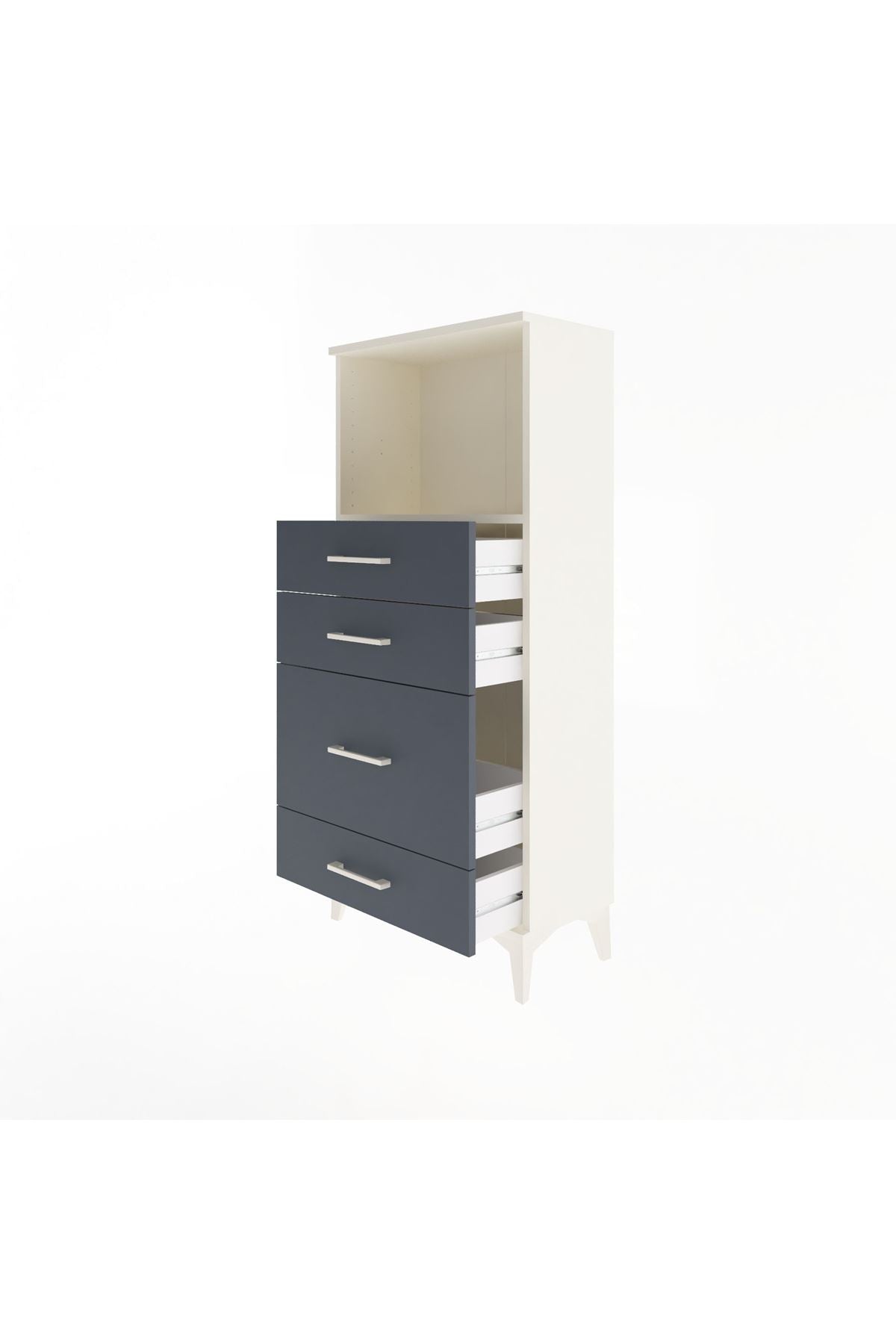 Arges Dolap Tek Raflı 4 Çekmeceli 60x30x134 - S17M018V2A