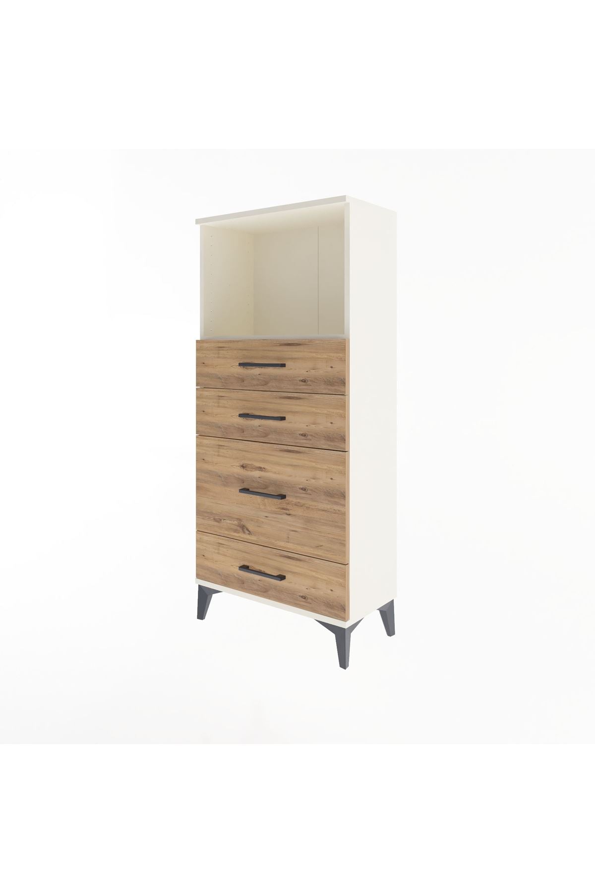 Arges Dolap Tek Raflı 4 Çekmeceli 60x30x134 - S17M018V3A