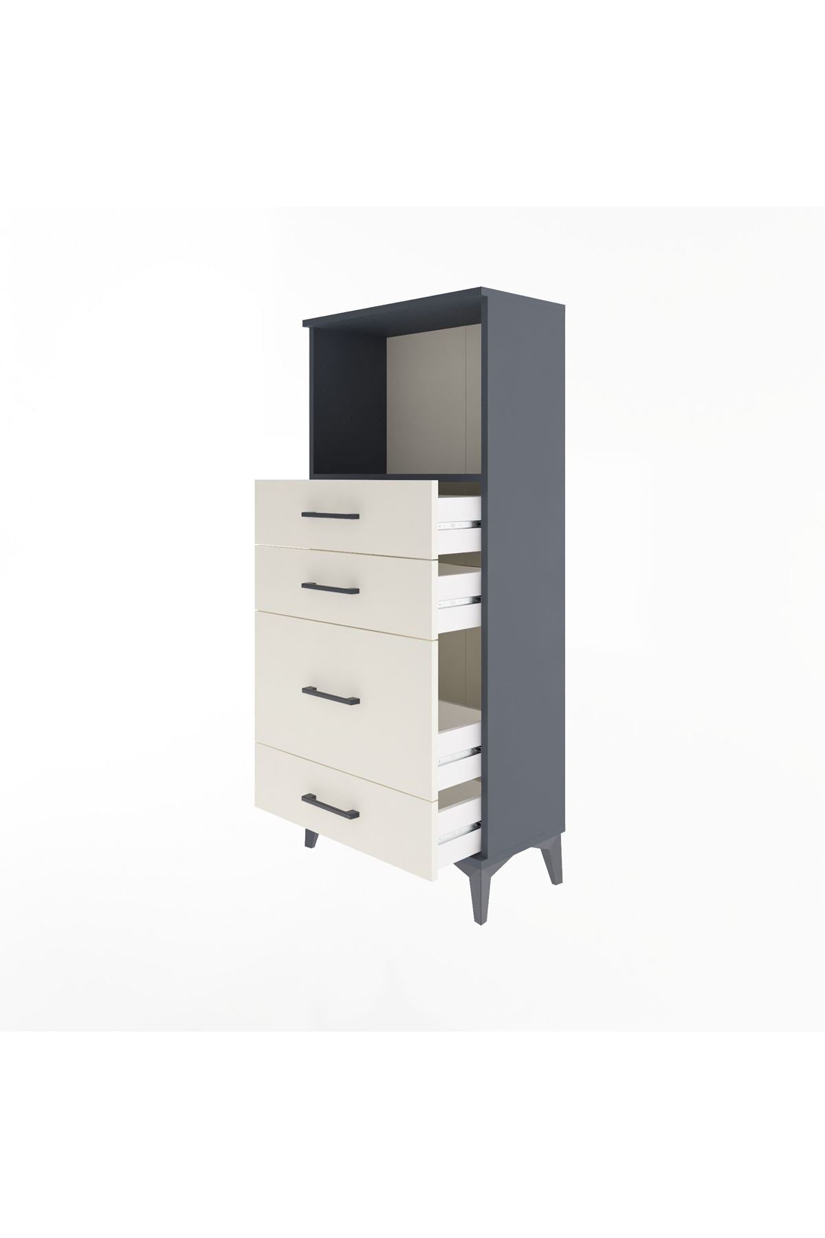 Arges Dolap Tek Raflı 4 Çekmeceli 60x30x134 - S17M018V4A