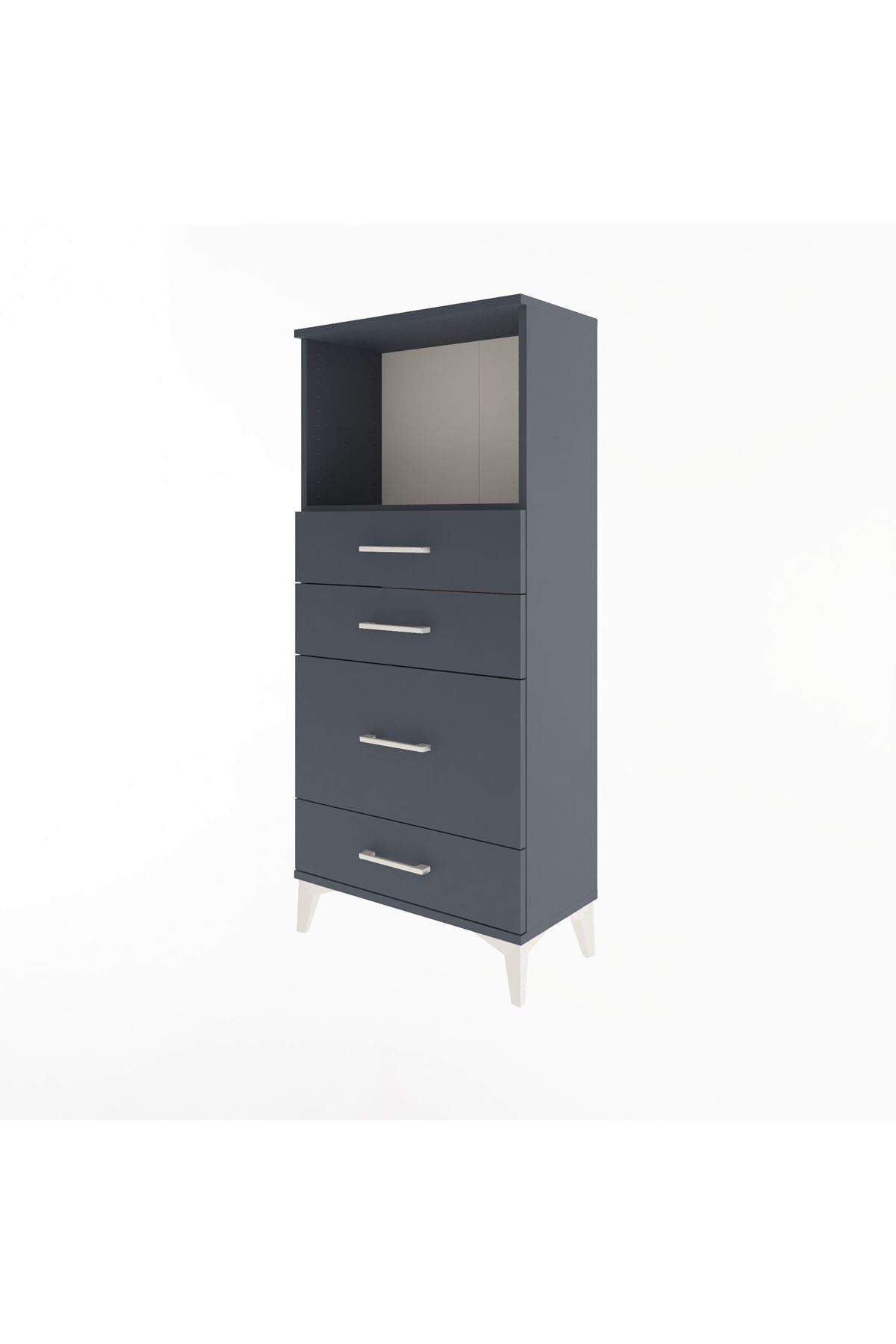 Arges Dolap Tek Raflı 4 Çekmeceli 60x30x134 - S17M018V5A