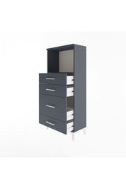 Arges Dolap Tek Raflı 4 Çekmeceli 60x30x134 - S17M018V5A