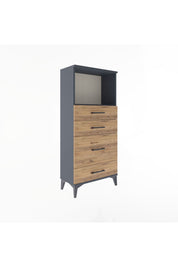 Arges Dolap Tek Raflı 4 Çekmeceli 60x30x134 - S17M018V6A