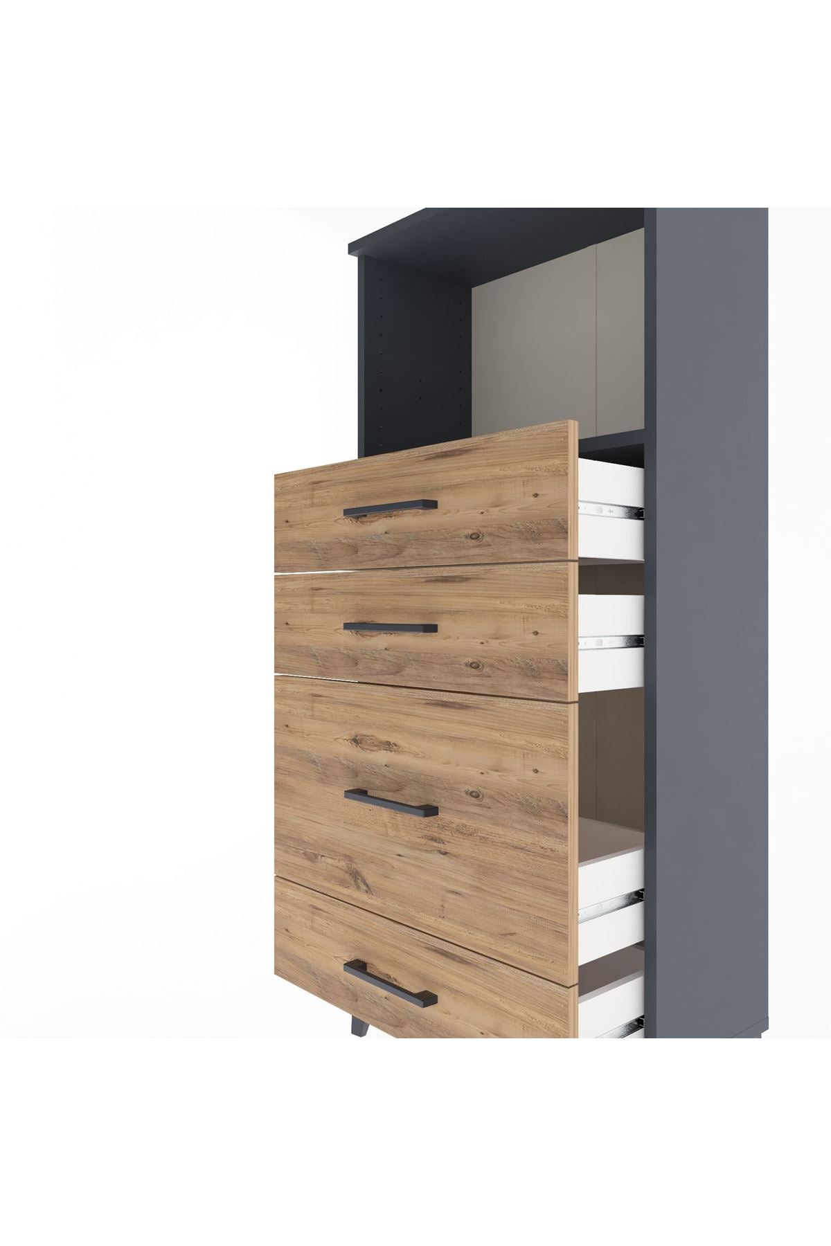 Arges Dolap Tek Raflı 4 Çekmeceli 60x30x134 - S17M018V6A