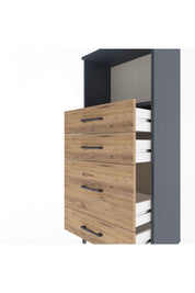 Arges Dolap Tek Raflı 4 Çekmeceli 60x30x134 - S17M018V6A