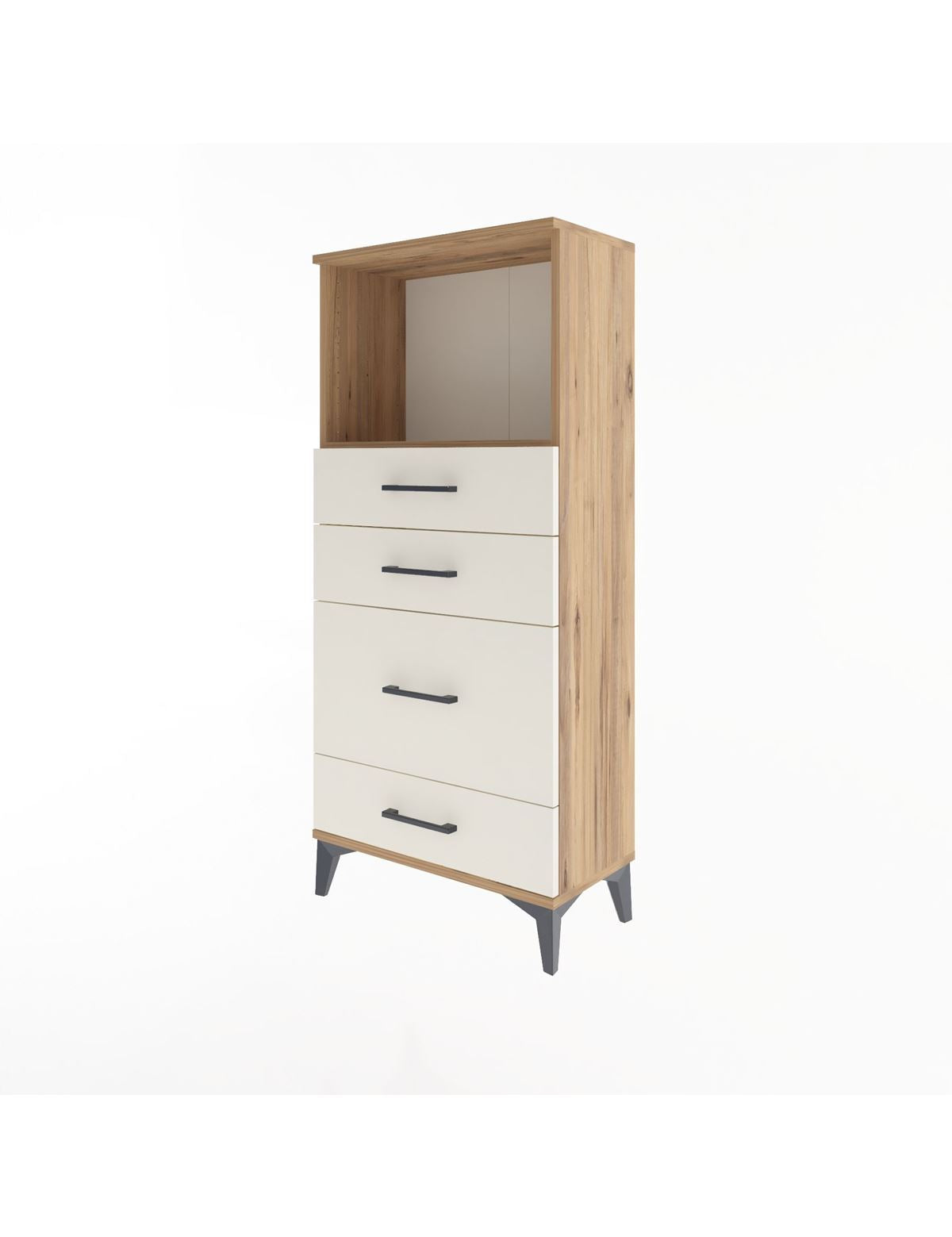 Arges Dolap Tek Raflı 4 Çekmeceli 60x30x134 - S17M018V7A