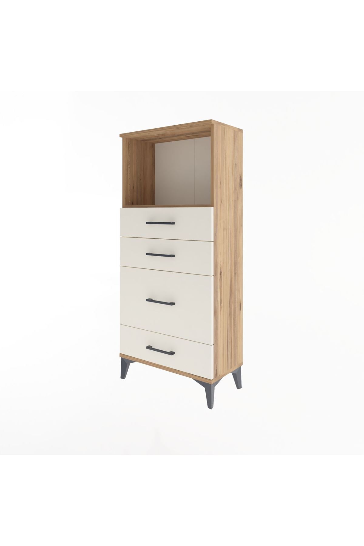 Arges Dolap Tek Raflı 4 Çekmeceli 60x30x134 - S17M018V7A