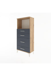 Arges Dolap Tek Raflı 4 Çekmeceli 60x30x134 - S17M018V8A