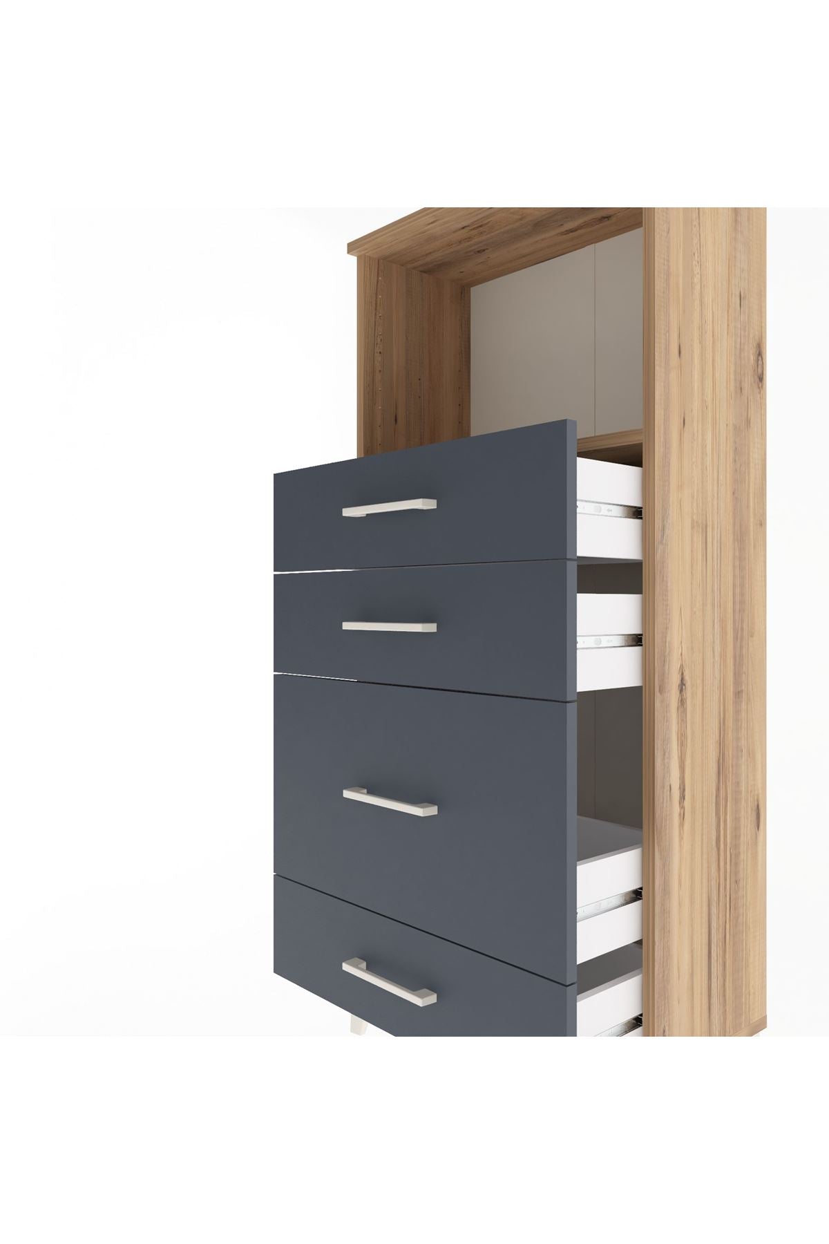 Arges Dolap Tek Raflı 4 Çekmeceli 60x30x134 - S17M018V8A