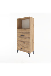 Arges Dolap Tek Raflı 4 Çekmeceli 60x30x134 - S17M018V9A