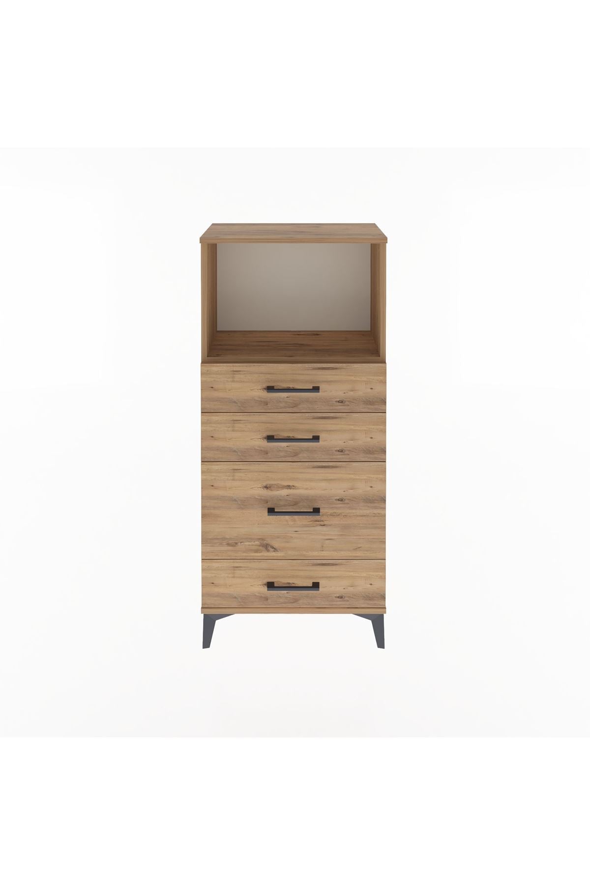 Arges Dolap Tek Raflı 4 Çekmeceli 60x30x134 - S17M018V9A