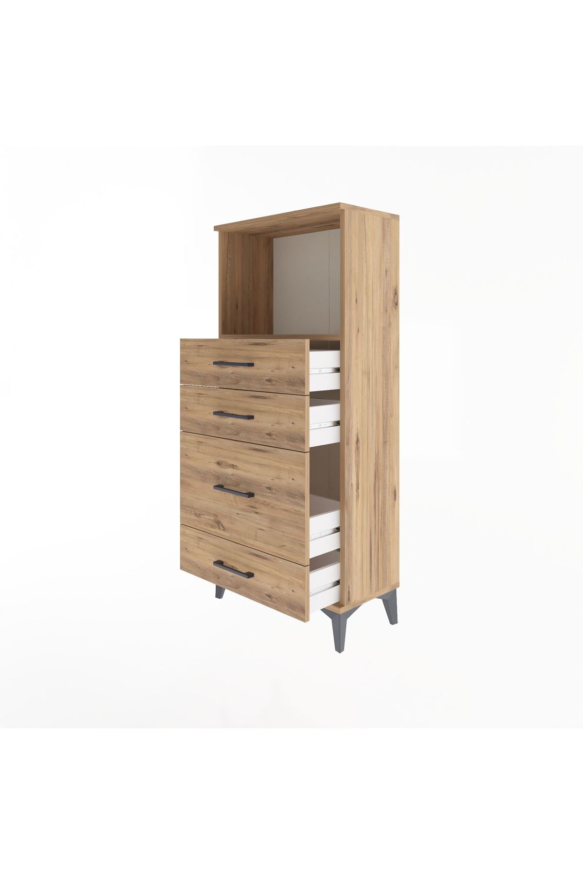 Arges Dolap Tek Raflı 4 Çekmeceli 60x30x134 - S17M018V9A