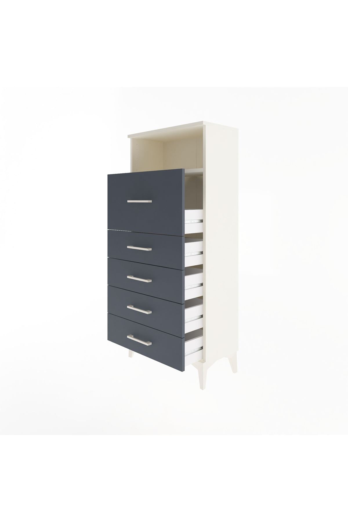 Arges Dolap Tek Raflı 5 Çekmeceli 60x30x134 - S17M020V2A